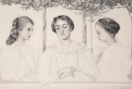 Emilie Mediz-Pelikan (Austrian 1861-1908), A triple portrait of Hermine, Emilia and Helena