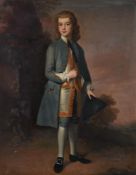 Manner of Joseph Highmore (early 20th century), Portrait of a boy holding a tricorne hat
