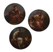 Circle of Angelica Kauffmann (Swiss 1741-1807), Allegories of Prudence; Fortitude; Justice (3)