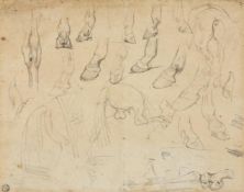 Theodore Gericault (French 1791-1824), Studies of horses hooves and hind legs