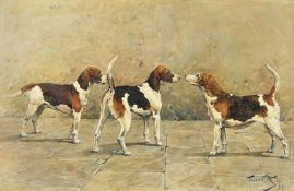 λ Gilbert Scott Wright (British 1880-1958), Three Beagles