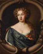 Mary Beale (British 1632-1697), Portrait of a lady in a blue cloak and orange dress