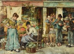 William Henry Pike (British 1846-1908), Market Day: and The Fruit Sellers (2)