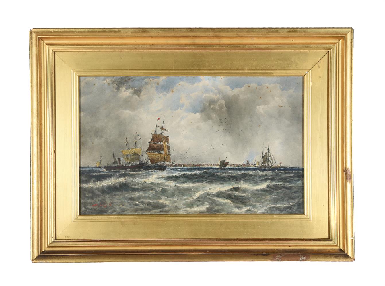 Thomas Bush Hardy (British 1842-1897), Shipping off the coast - Image 2 of 3