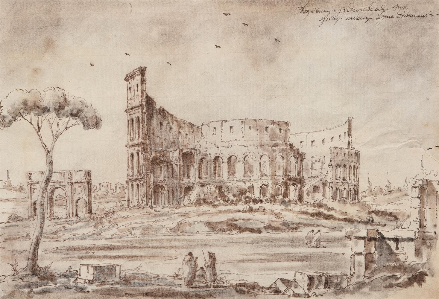 Manner of Francesco Guardi Colosseum and Arch of Titus