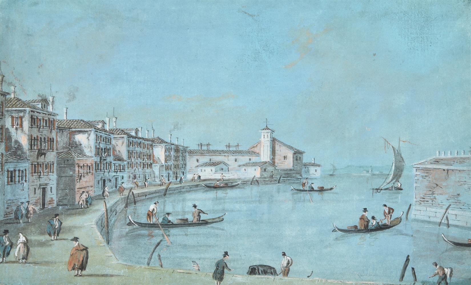 Giacomo Guardi (Italian 1764-1835), The Entrance to the Grand Canal with the Customs House and Santa - Image 2 of 7