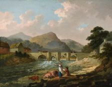 Julius Caesar Ibbetson (British 1759-1817), Bishop Trevor's Bridge