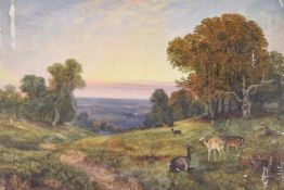 Attributed to Henry William Banks Davis (British 1833-1914), Deer in a landscape