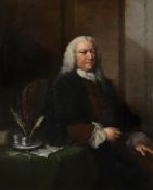 Thomas Frye (Irish 1710-1762), Portrait of a Gentleman, seated three-quarter-length, at a table