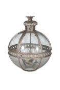 A pair of globular porch lights in Victorian style