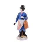 A Moscow porcelain (Francis Gardner) model of a street vendor