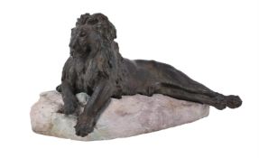 An bronze model of a lion