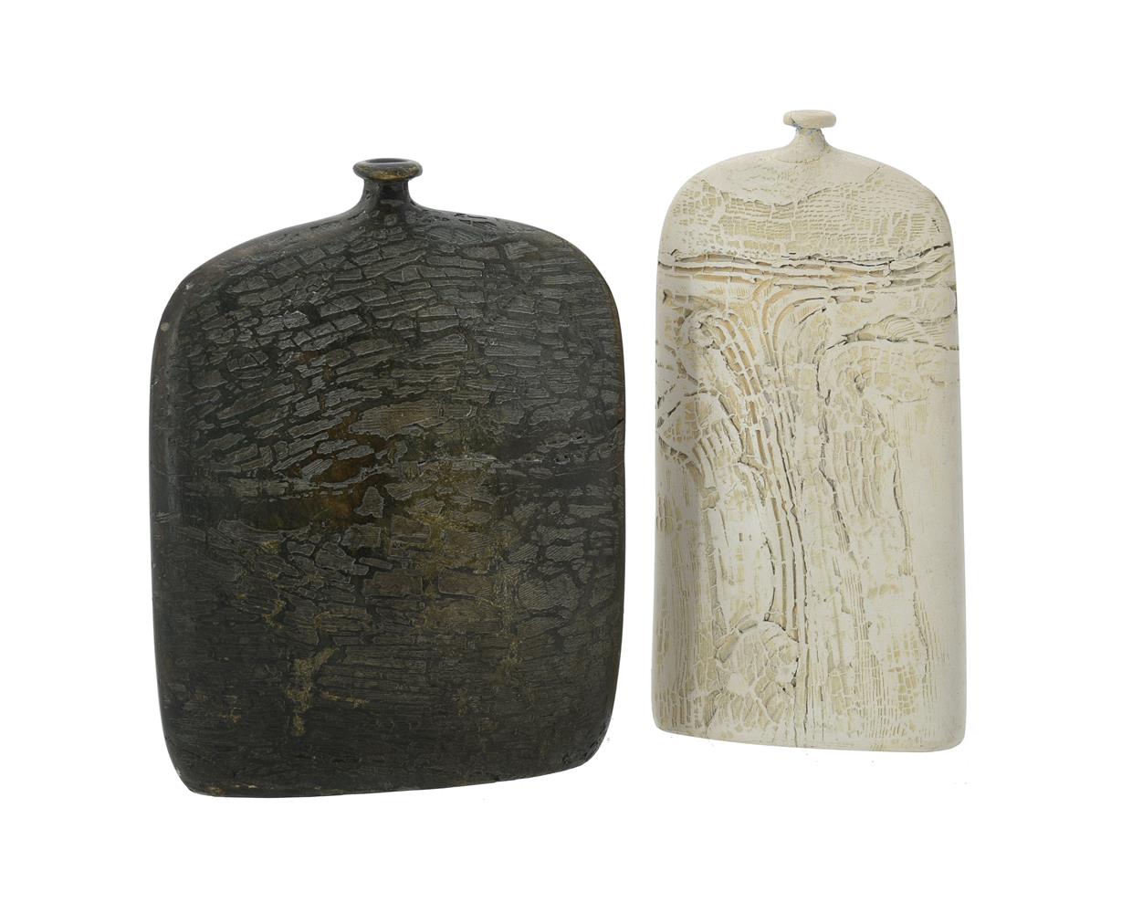 λ Two Peter Hayes studio pottery vases