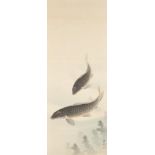 A Japanese painting of two Carp