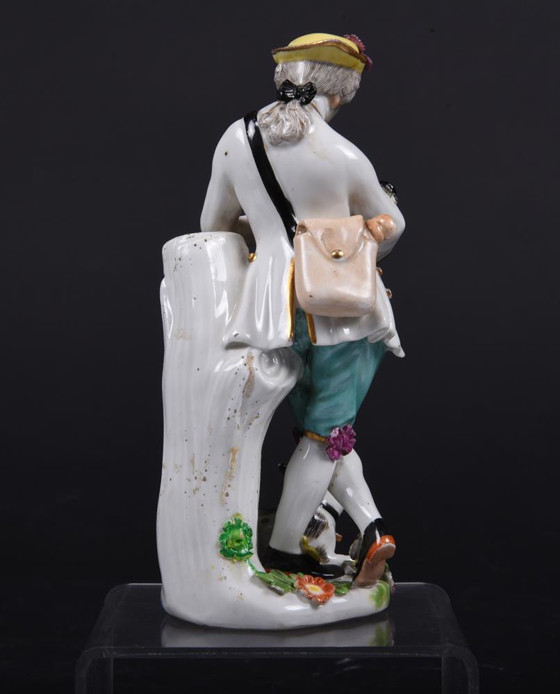 A Meissen figure of a shepherd playing the flute - Image 4 of 6