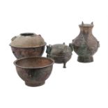 Three Chinese archaic style vessels