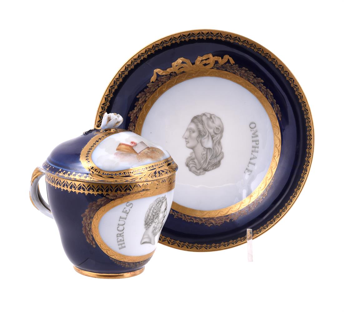 A Meissen (Marcolini) blue-ground and gilt cabinet cup