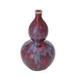 A Chinese double-gourd Flambé vase