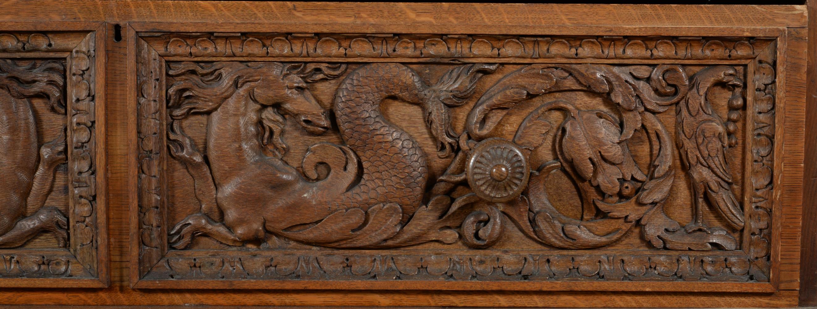 An oak and walnut press cupboard - Image 6 of 6