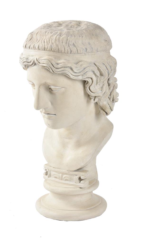 A white painted slip cast plaster classical bust - Image 2 of 2