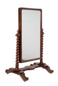 A Victorian mahogany cheval mirror