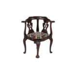 A mahogany corner chair