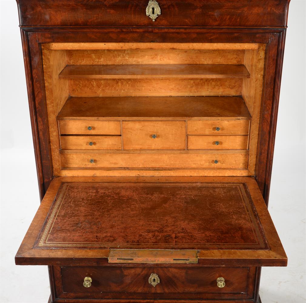 A Louis Philippe flame mahogany and marble mounted secretaire a abbatant - Image 3 of 4