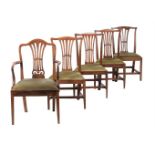 A harlequin set of ten mahogany dining chairs in George III style