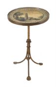 A gilt metal occasional tripod table