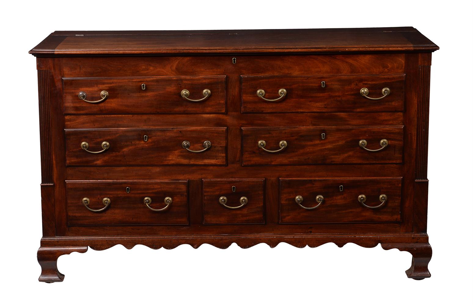 A George III mahogany mule chest