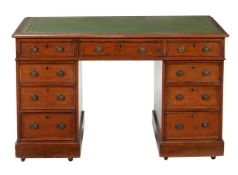 A Victorian mahogany twin pedestal desk