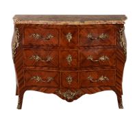 Y A French kingwood and gilt metal mounted commode