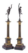 A pair of patinated bronzes of Mercury and Fortuna