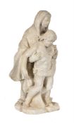 An unusual French sculpted limestone Pieta