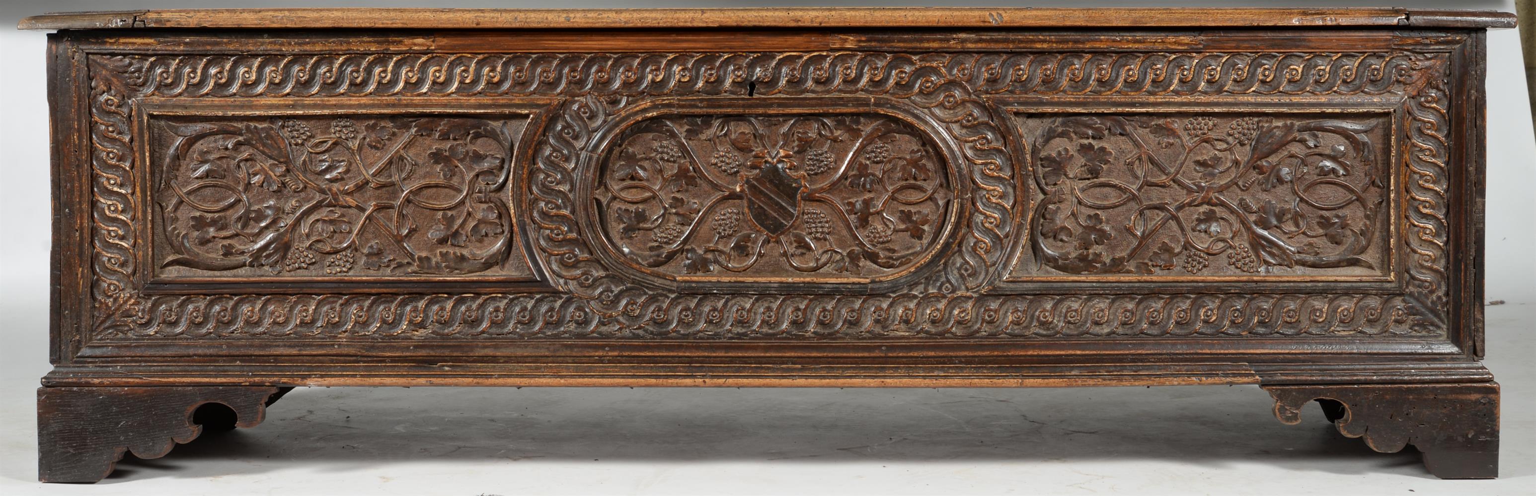 An Italian walnut cassone - Image 2 of 4