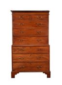 A George III mahogany and inlaid chest on chest