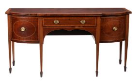 A George IIII mahogany and satinwood crossbanded sideboard