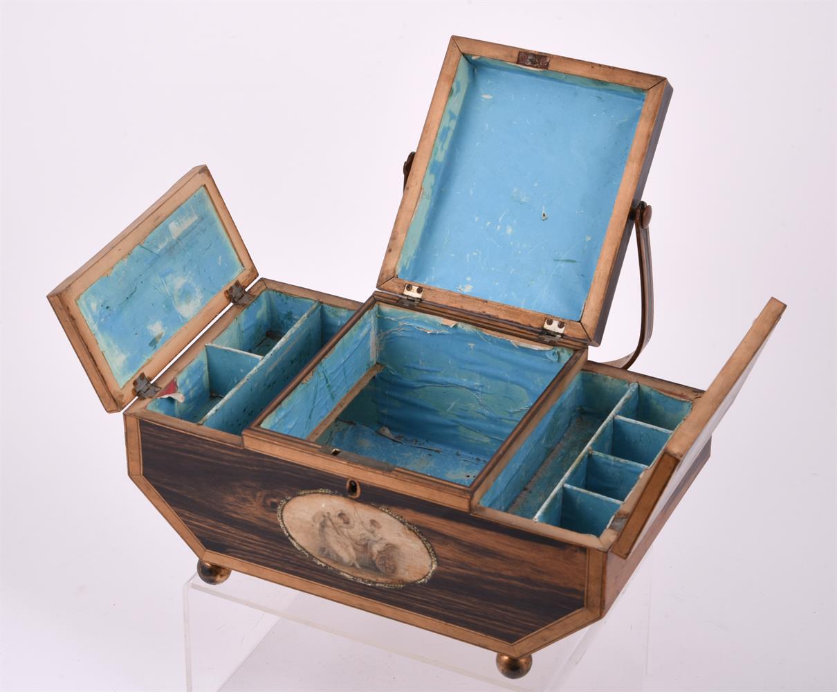 Y A Regency calamander and boxwood banded work box - Image 4 of 4