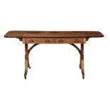 A Regency mahogany and satinwood banded sofa table