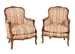 A French harlequin suite of seat furniture