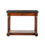 A Louis Philippe mahogany, gilt metal mounted and marble topped console table