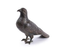 A patinated bronze model of a bird