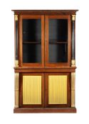 Y A George IV rosewood, ebonised, and parcel gilt library bookcase