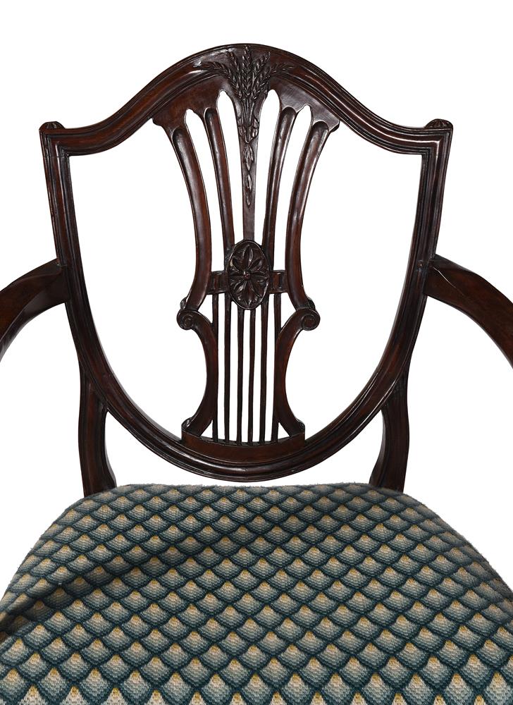 A pair of George III mahogany shield back elbow chairs - Image 2 of 2