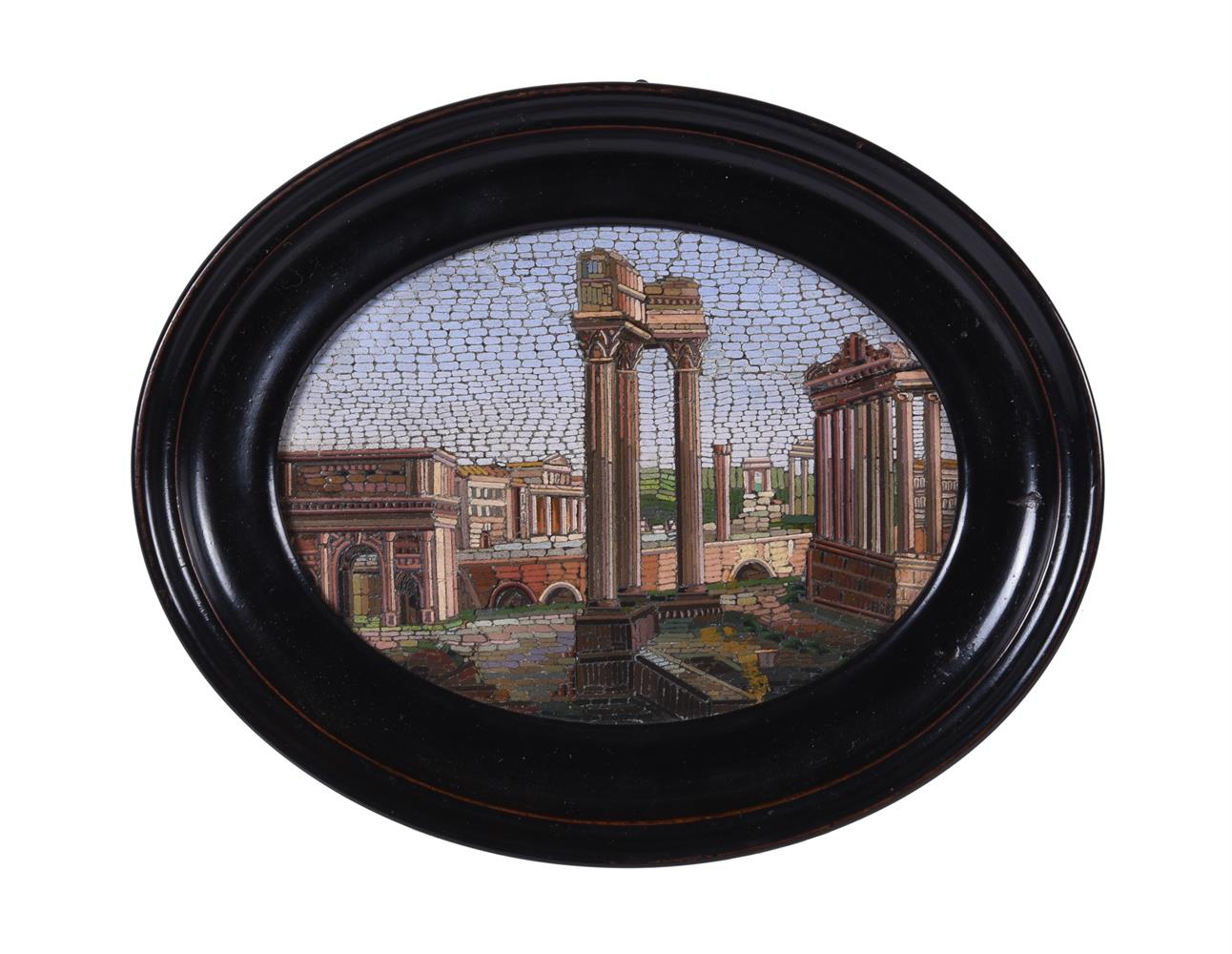 An Italian micromosaic plaque of the ruins of the Roman Forum