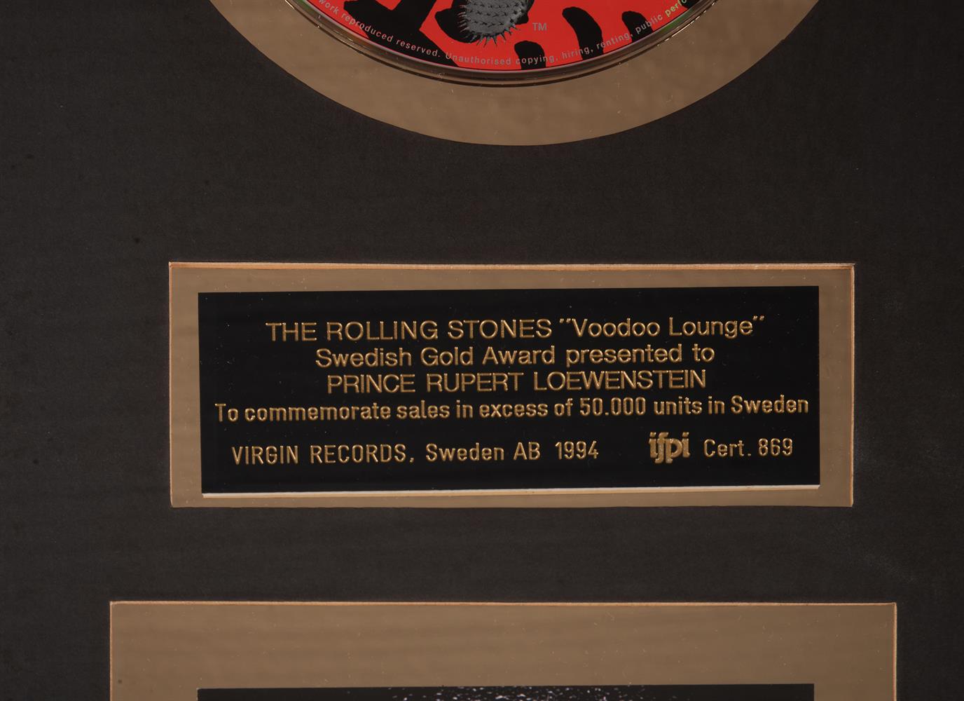 A Rolling Stones Norwegian Platinum sales award for the album 'Stripped' 1996 - Image 3 of 7