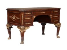 A mahogany and gilt metal mounted desk in Empire taste