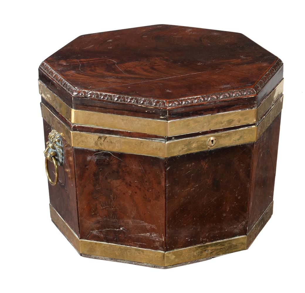 A George III brass bound octagonal mahogany wine cooler - Image 2 of 2