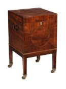 A George III mahogany and line inlaid cellarette