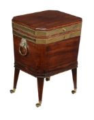 A George III mahogany and brass bound wine cooler